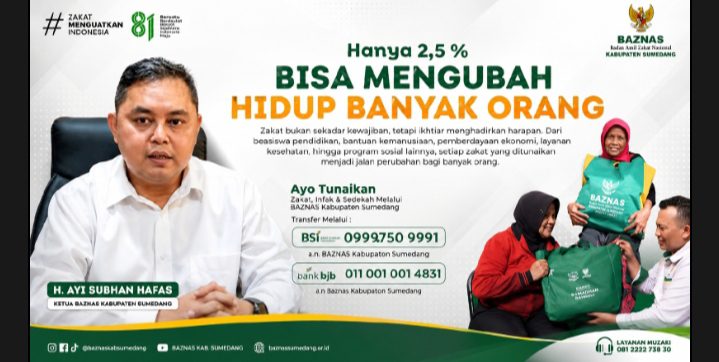 Zakat Jadi Wujud Kepedulian, BAZNAS Sumedang Ajak Masyarakat Perkuat Solidaritas  Agustus 14, 2026